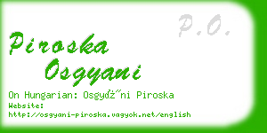 piroska osgyani business card